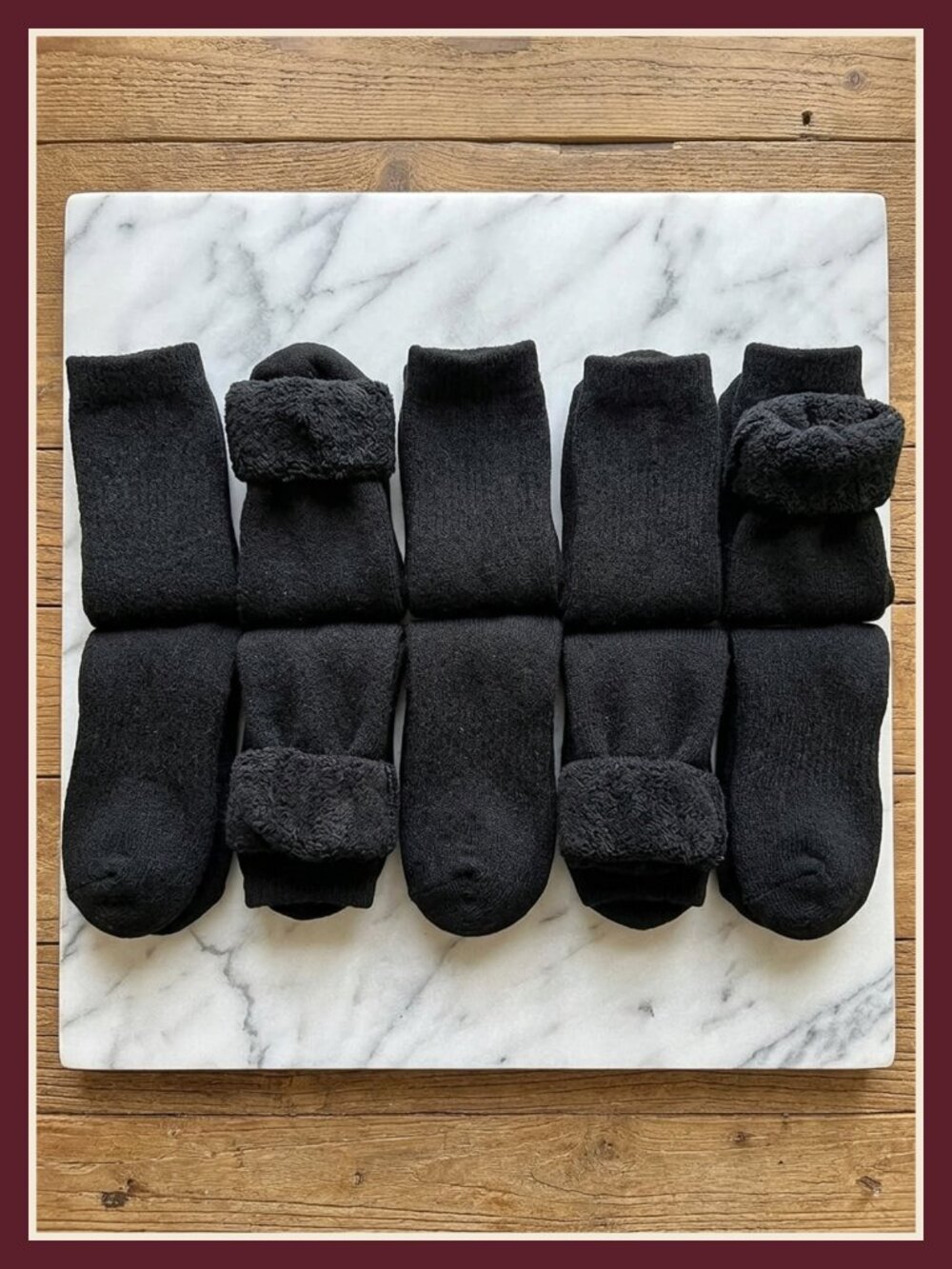 Women's Merino Wool Thermal Hiking Crew Socks 5 Pack Winter Warm